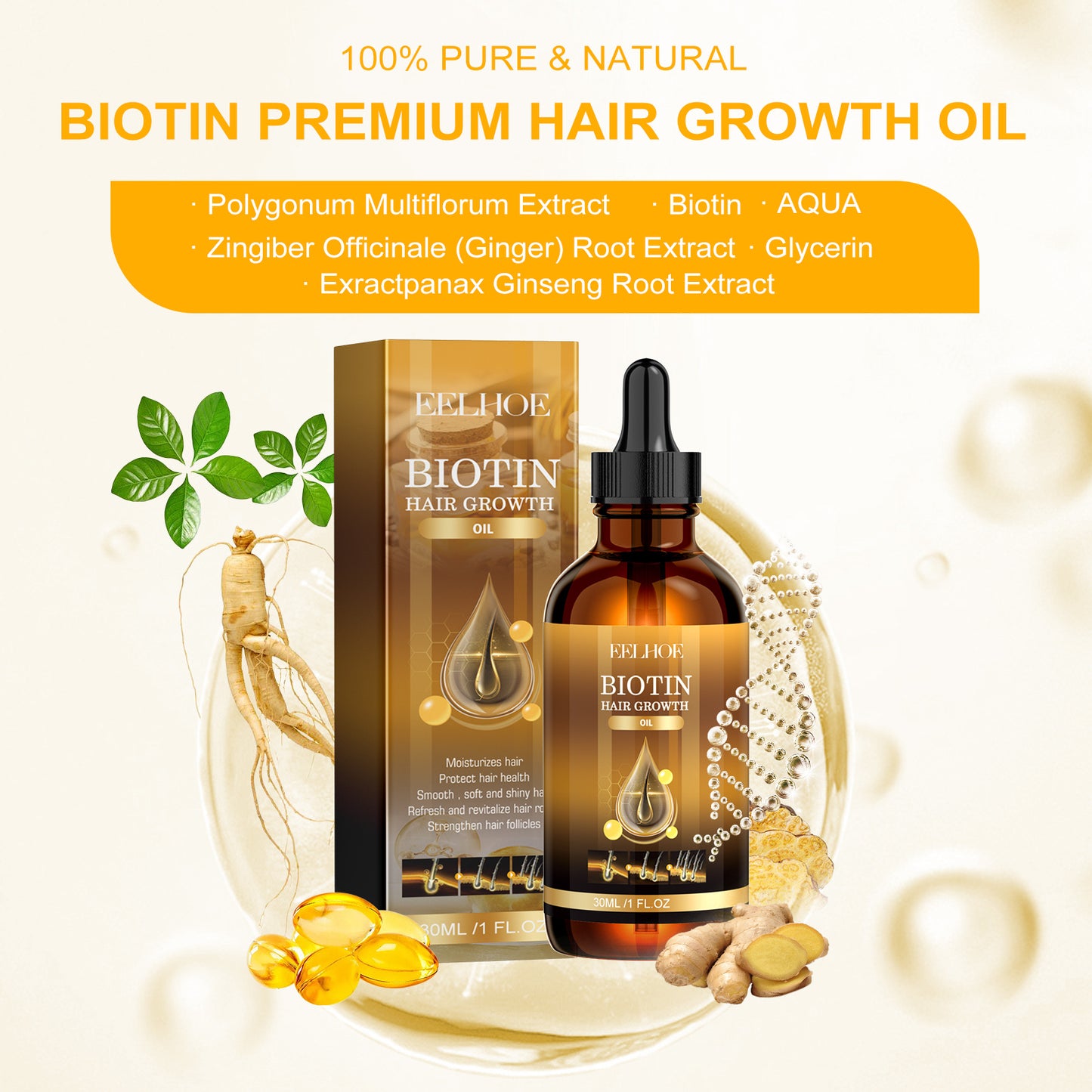 EELHOE Biotin Hair Oil – Moisturizing & Smoothing