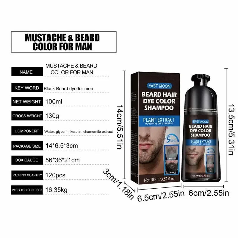 100ml Herbal Black Hair & Beard Dye Shampoo