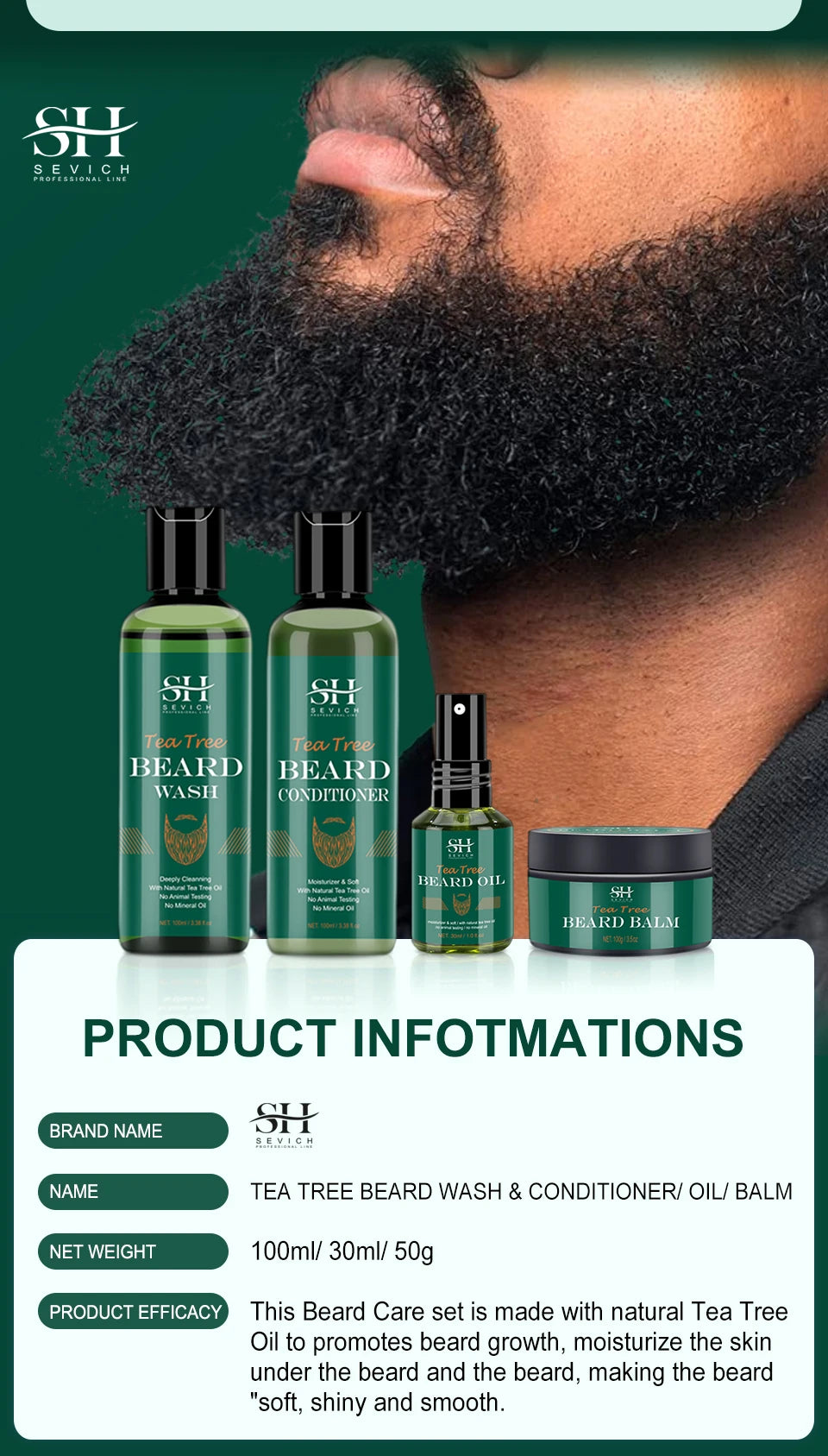 Beard Growth Kit – Tea Tree Oil & Beard Conditioner