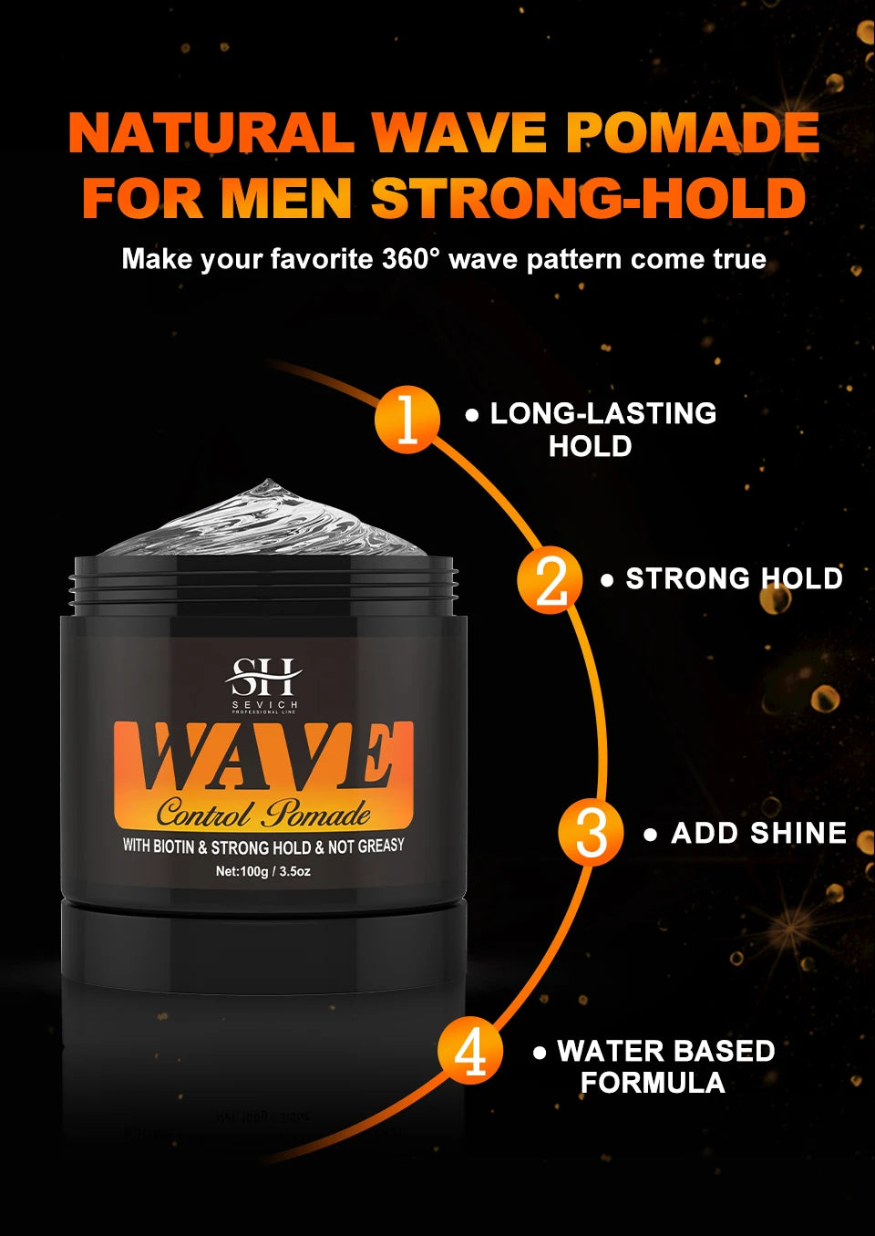 3.53 oz Biotin Wave Pomade – Strong Hold